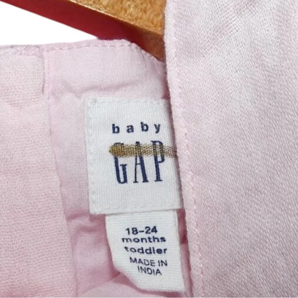 Baby Gap Rainbow Tiered Gauze Dress Pink Orange Cotton 18-24M